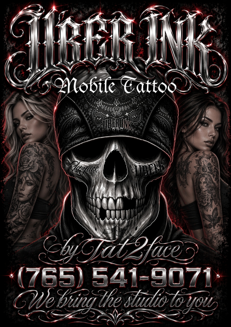 Uber Ink Mobile Tattoo by Tat2face promotional poster
